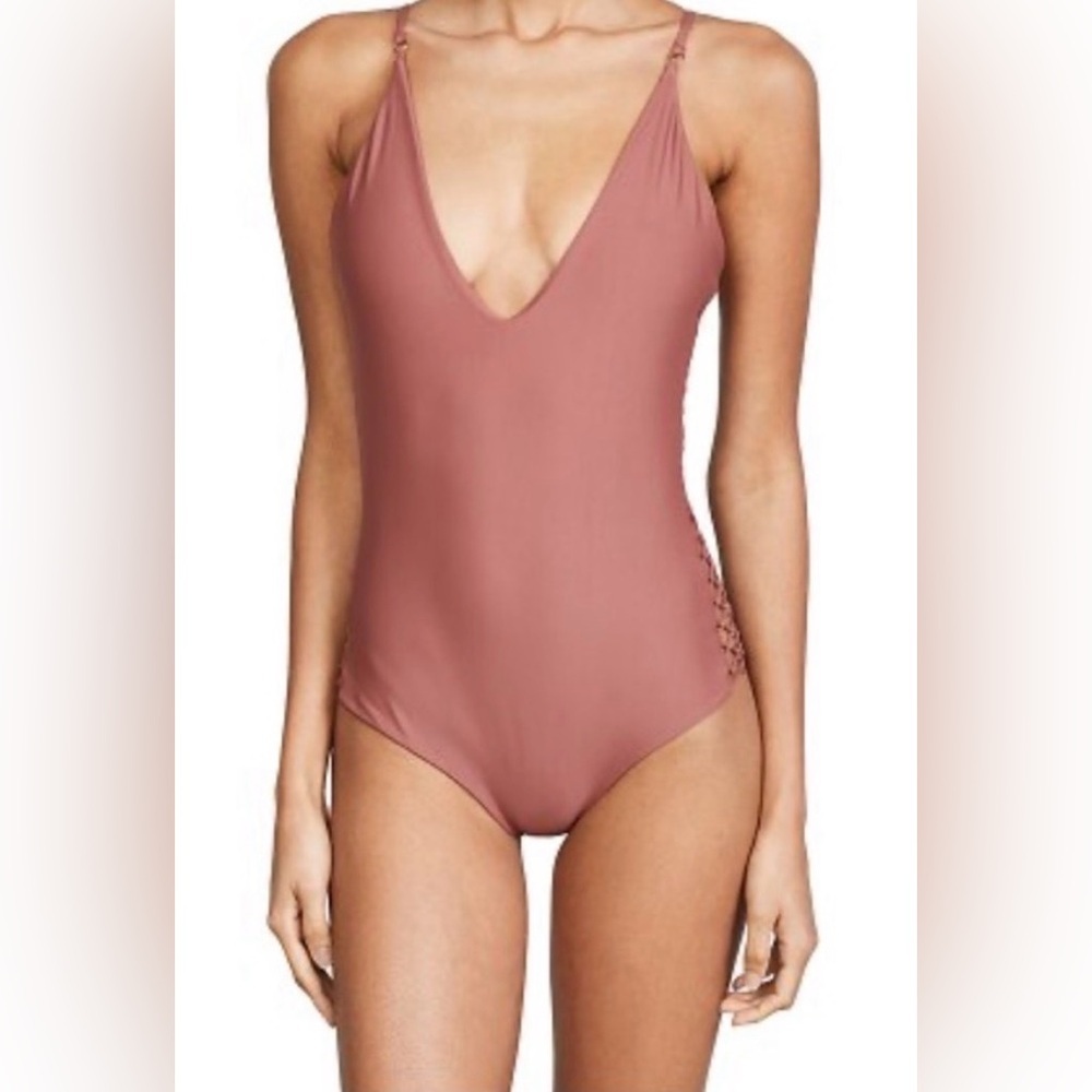 Mikoh Rio Honey Metal Ring One-Piece Swimsuit — Size Large
